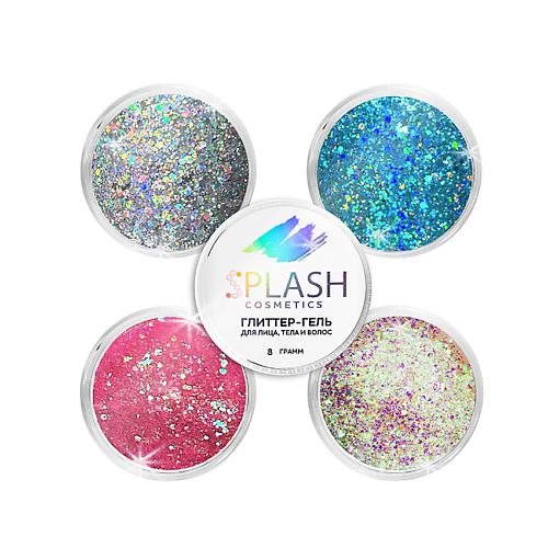   Летуаль SPLASH Набор глиттер-геля для лица, тела и волос 4шт UNICORN