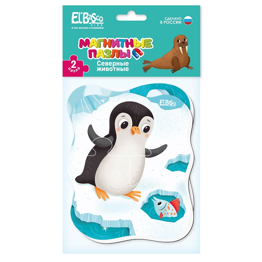 Изображение товара EL'BASCO Магнитный пазл для малышей "Северные животные", 1 шт