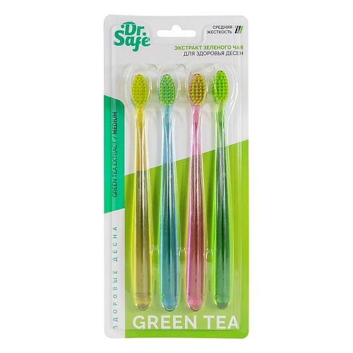 

DR. SAFE Набор зубных щеток РЕТ-РBT Green Tee, Набор зубных щеток РЕТ-РBT Green Tee