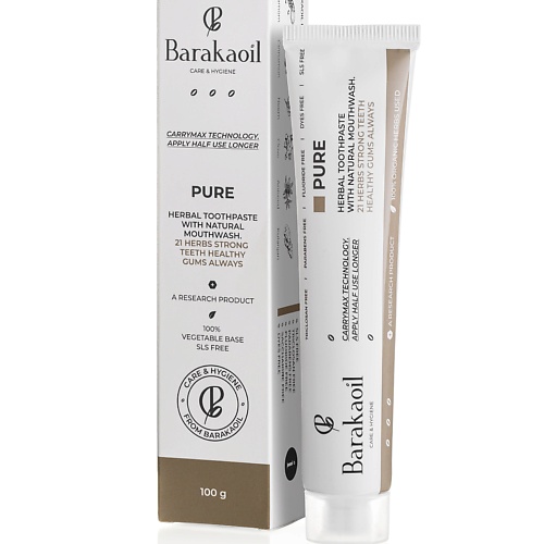 

BARAKAOIL Зубная паста Pure 100.0, Зубная паста Pure
