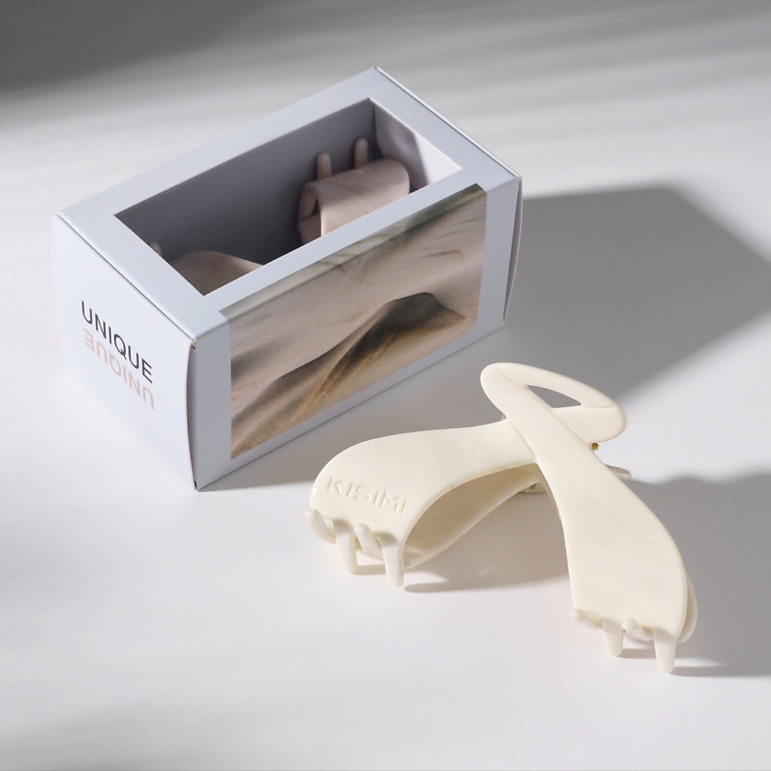 Изображение товара Заколка крабик для волос KISIMI Unique размер M песочный экологичная