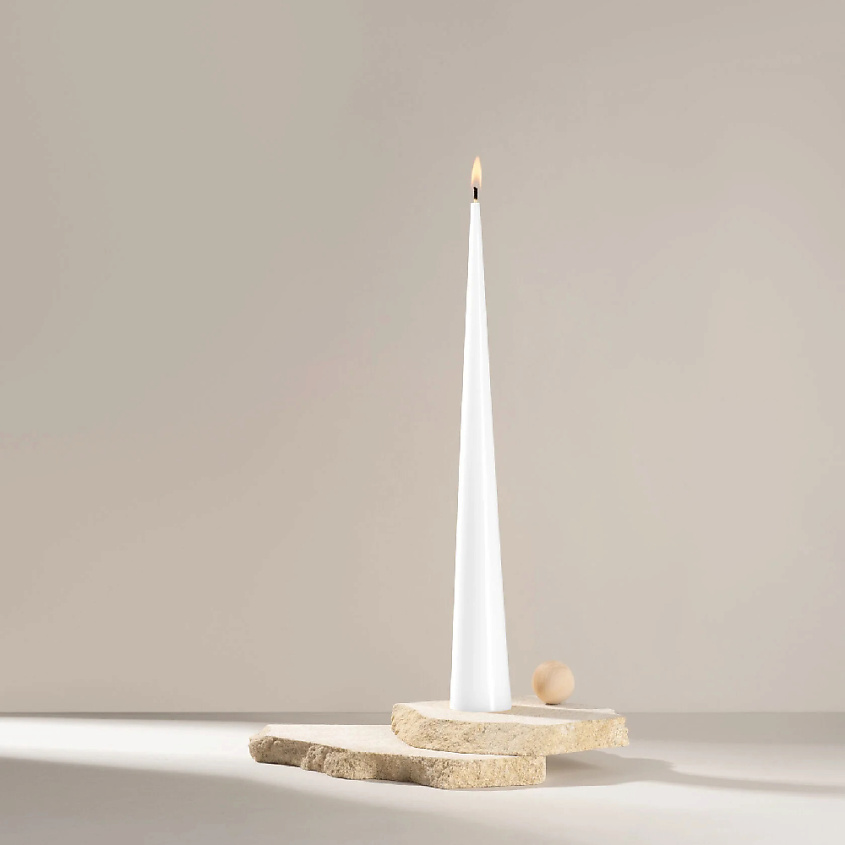 Изображение товара ALDECANDLES Декоративная коническая свеча 36 см белая