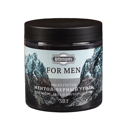 

ДОБРОПАРОВЪ Мыло густое "FOR MEN" 3в1 Ментол-Черный Уголь 280.0, Мыло густое "FOR MEN" 3в1 Ментол-Черный Уголь