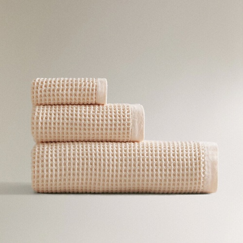 

ZARA HOME Хлопковое банное полотенце вафельной вязки 90 x 150, Хлопковое банное полотенце вафельной вязки 90 x 150