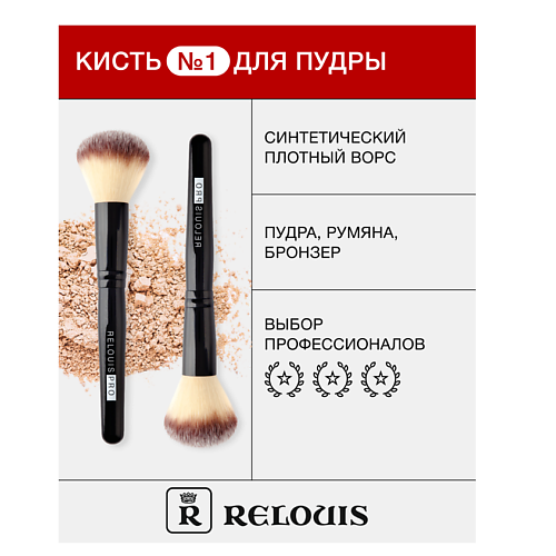 

RELOUIS Кисть косметическая № 1 для пудры, Кисть косметическая № 1 для пудры