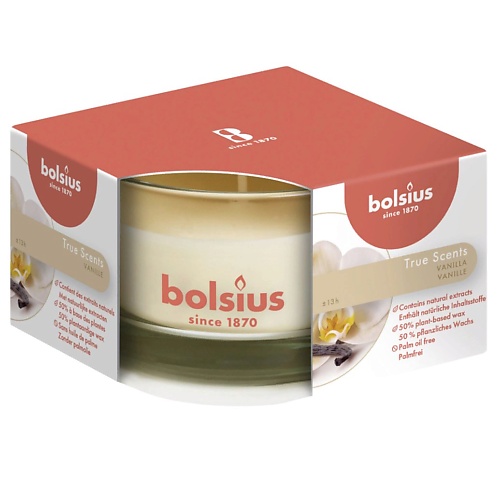 BOLSIUS Свеча в стекле арома True scents ваниль 302 bolsius свечи чайные арома bolsius true scents манго 245
