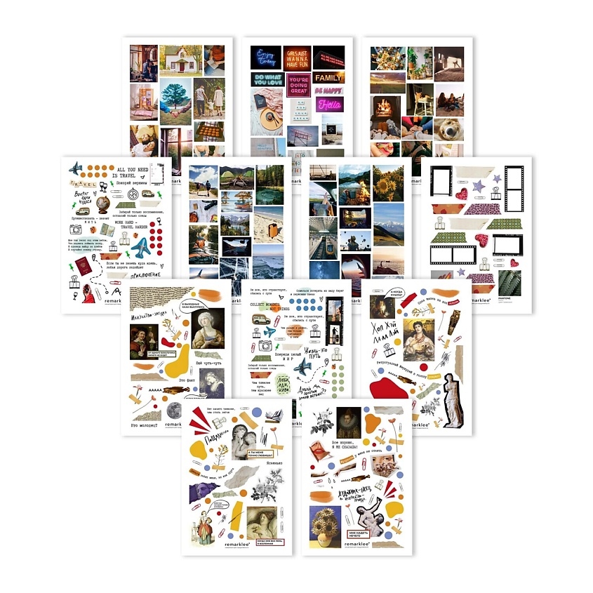 Изображение товара REMARKLEE Набор стикеров Коллажи, Комбинированный