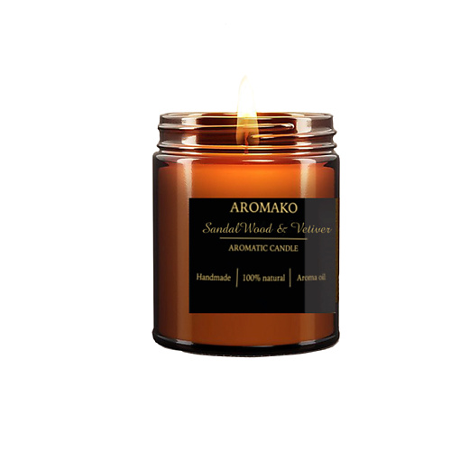 Свеча AROMAKO Свеча SandalWood & Vetiver ароматы для дома aromako свеча дерево копайба