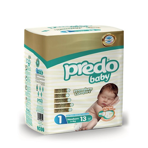 PREDO Подгузники для детей Baby Newborn № 1 (2-5 кг) 13 predo влажные салфетки family 120
