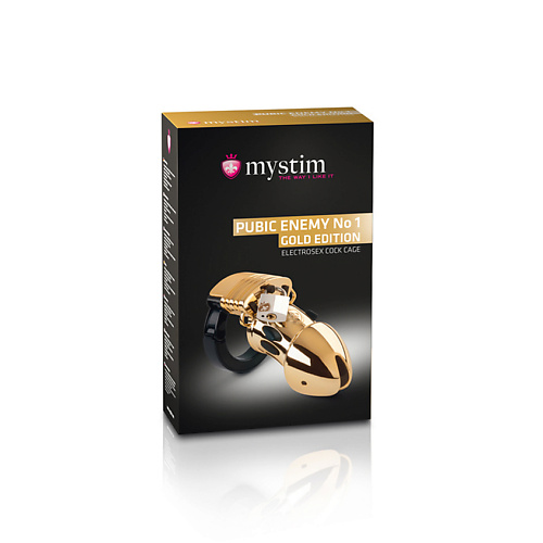 MYSTIM Электростимулятор Пояс верности Pubic Enemy No 1 - Gold Edition mystim tingling apart edition двойной электростимулятор