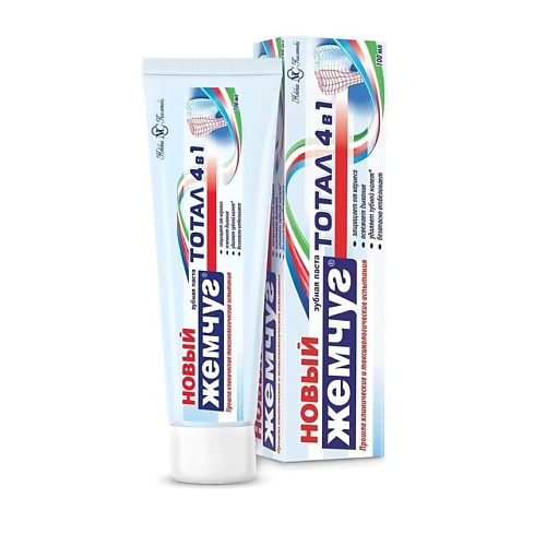НОВЫЙ ЖЕМЧУГ Зубная паста Тотал 4в1 100 новый жемчуг зубная паста с сильным ароматом мяты 100