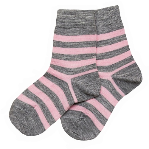 Носки WOOL&COTTON Носки женские Серо-розовая полоска носки wool