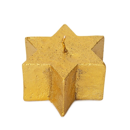 SPAAS Свеча-звезда Рустик  золото 1 свеча квадрат в точку в подсвечнике из гипса 7 5х6 5см золото