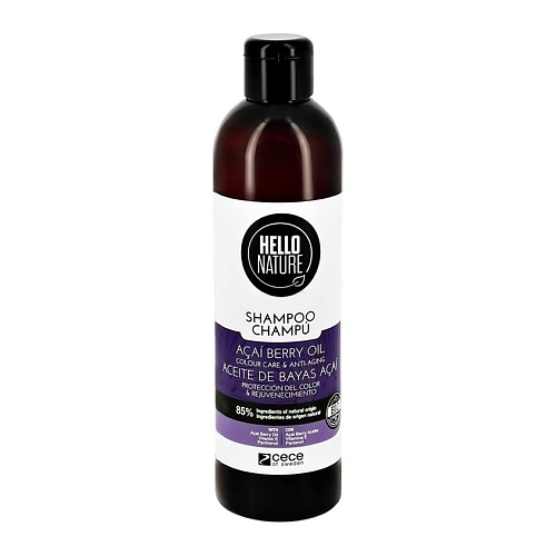 HELLO NATURE Шампунь для волос ACAI BERRY OIL с маслом ягод асаи (для окрашенных волос) 300