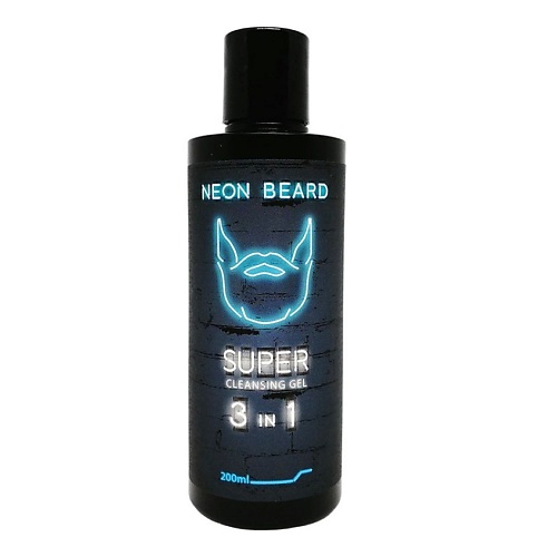 Купить NEON BEARD Супер-очищающий гель для лица и бороды BLUE NEON - Голубая Ромашка и Лаванда