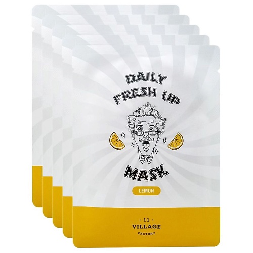 фото Village 11 factory набор тканевых масок для лица с экстрактом лимона daily fresh up mask lemon