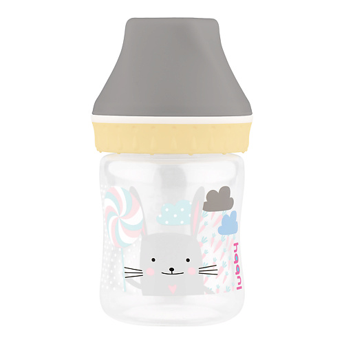 Бутылочка для детей LUBBY Бутылочка для кормления с молочной соской с клапаном, широким горлом, с рождения