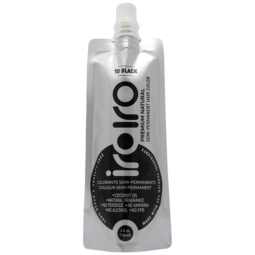 IROIRO Семи-перманентный краситель для волос 10 BLACK Черный купить по ...