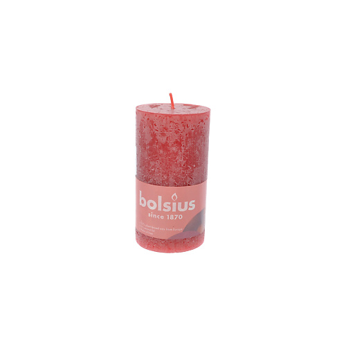 BOLSIUS Свеча рустик Shine красная 415 bolsius подсвечник bolsius сandle accessories 75 70 для чайных свечей