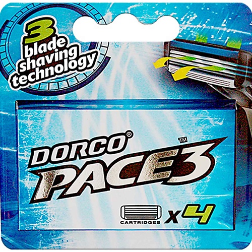 DORCO Сменные кассеты для бритья PACE3, 3-лезвийные dorco сменные кассеты для бритья pace6 6 лезвийные