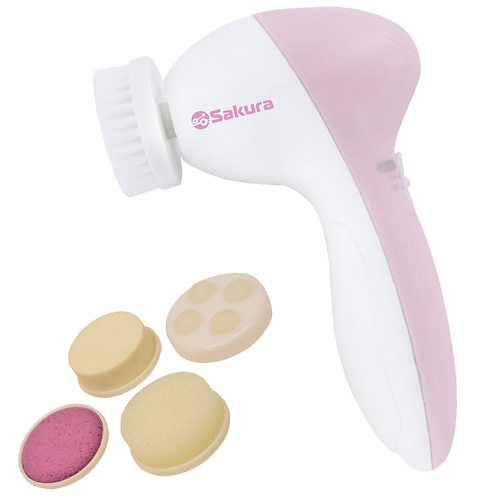 SAKURA Прибор для ухода за кожей лица SA-5308P массажёр для лица sakura sa 5308p 2 режима 5 насадок 2хаа бело розовый