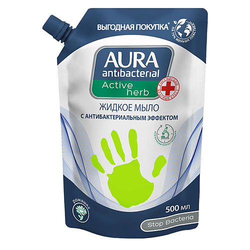 AURA Жидкое мыло для рук антибактериальное с эффектом РОМАШКА 500