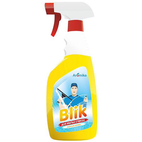 AROMIKA Средство для мытья стекол BLIK лимон 500 aromika средство для чистки газовых плит и свч blik с эффектом антижира 500