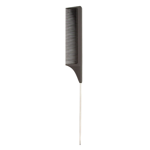 Расческа для волос LADY PINK Гребень для волос BASIC carbon comb карбоновый с металлической ручкой