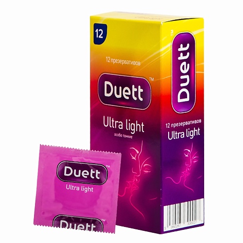 DUETT Презервативы Ultra light 12 презервативы vizit ultra lights ультратонкие 3 шт