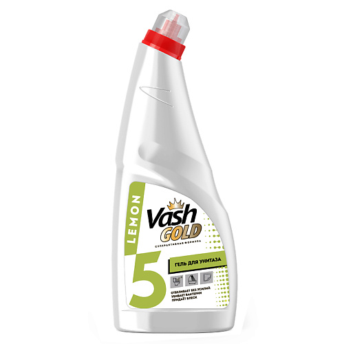Чистящее средство для туалета VASH GOLD Гель для чистки унитазов с ароматом лимона средство для чистки сантехники vash gold 750 мл