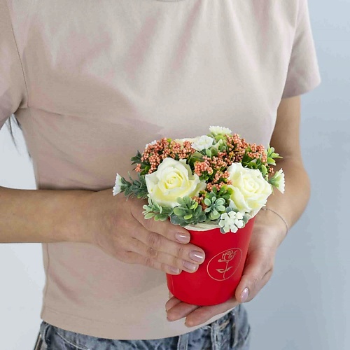 Букет из мыльных цветов ЛЭТУАЛЬ FLOWERS Композиция из мыла Аваланж подарки для неё лэтуаль открытка for men