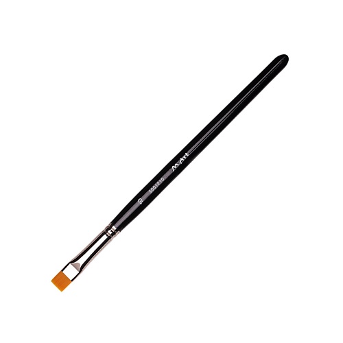 M.ART Кисть для бровей № 10 плоская, синтетика, ручка черная, профессиональная кисть синтетика плоская 12 артком