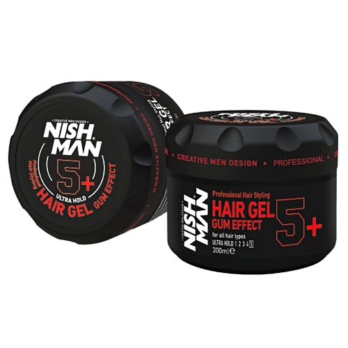 NISHMAN Гель для укладки волос HAIR GEL 5+ Gum Effect Ultra Hold 300