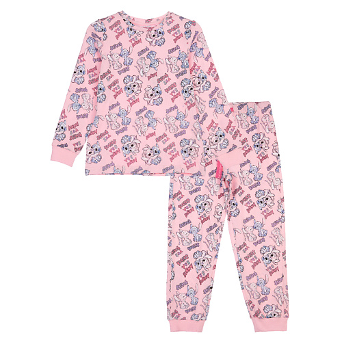 пижама для мальчика playtoday Пижама PLAYTODAY Пижама трикотажная для девочек Лило и Стич розовая