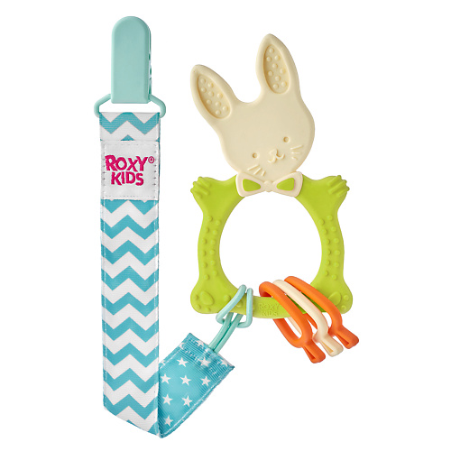 ROXY KIDS Универсальный прорезыватель BUNNY с держателем roxy kids держатель для пустышек