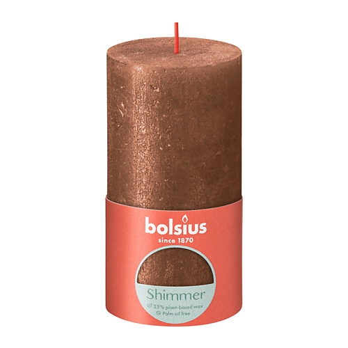 BOLSIUS Свеча рустик Shimmer медь 415 bolsius свеча в стекле classic 80 розовая 764