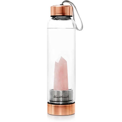 BLACKTOUCH Бутылка для воды ELIXIR с кристаллом розового кварца quarz гуаша из розового кварца сердечко