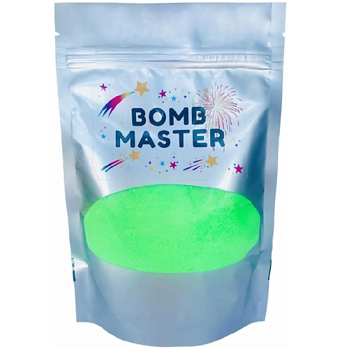 BOMB MASTER Мерцающая соль для ванны с хайлайтером, зеленая 1