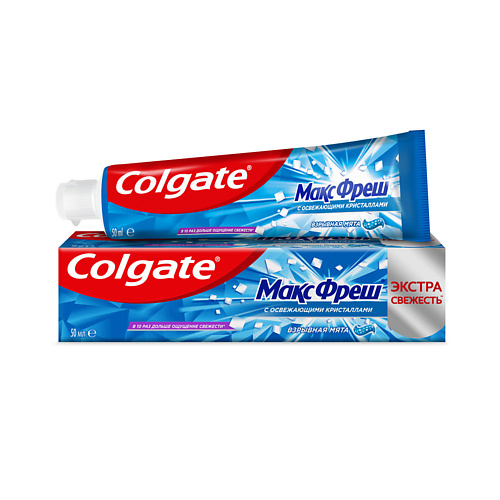 COLGATE Зубная паста МАКС ФРЕШ Взрывная мята 50 colgate комплексная антибактериальная зубная паста total 12 чистая мята