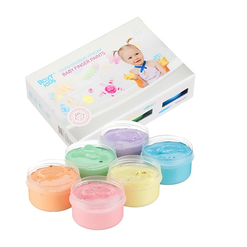 цена Мягкая игрушка ROXY KIDS Набор для творчества пальчиковые краски для малышей и обучающая брошюра