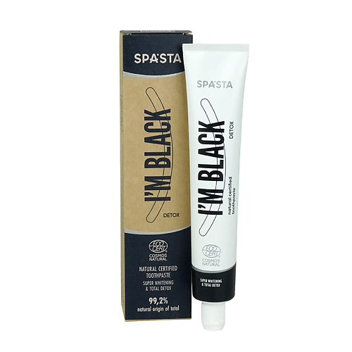SPA*STA Натуральная зубная паста I'M Black Super whitening & Total Detox (Ecocert) 75