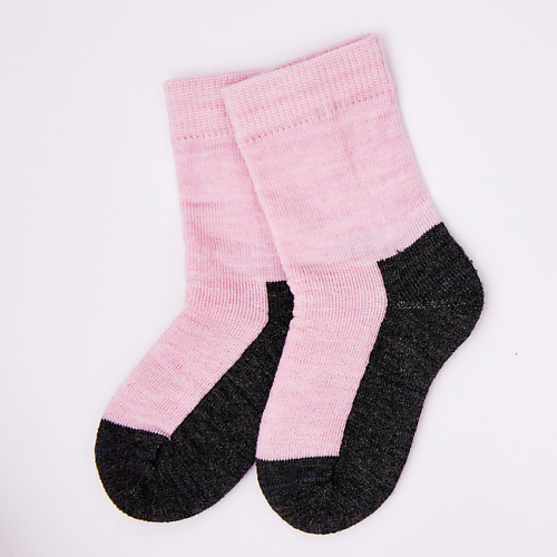 wool WOOL&COTTON Носки детские термо Розово-серые Multifunctional