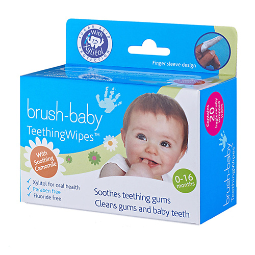 фото Brush-baby dentalwipes детские зубные салфетки-напалечники