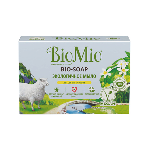 BIO MIO BIO-SOAP Туалетное мыло Литсея и бергамот 90 bio mio bio soap туалетное мыло апельсин лаванда и мята 90