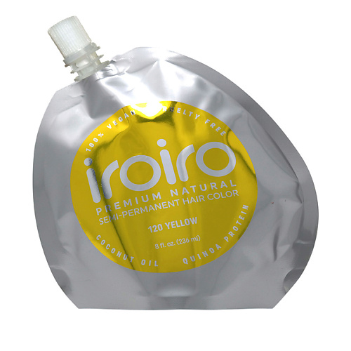 IROIRO Семи-перманентный краситель для волос 120 YELLOW Желтый семиперманентный краситель iroiro 240 rose gold 236 мл