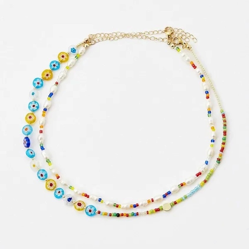 Изображение товара PABUR Колье DOUBLE FLOWER, цвет: Комбинированный, размер: 00