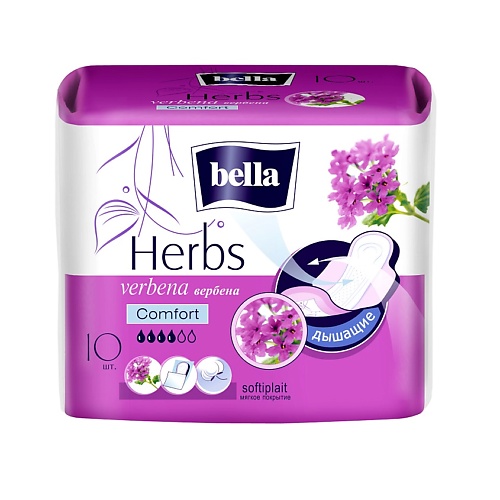 BELLA Прокладки Herbs verbena Comfort 10.0 коллагеновая гель маска с аллантоином hydro comfort