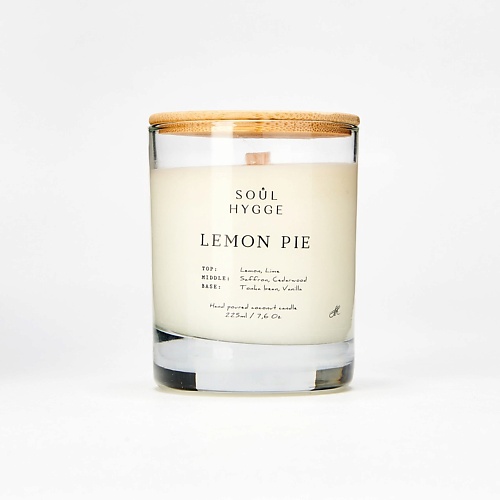 Свеча SOUL HYGGE Ароматическая свеча LEMON PIE с деревянным фитилем цена и фото