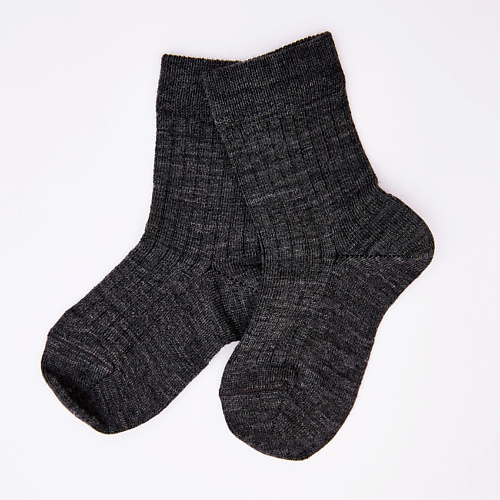 WOOL&COTTON Носки детские Серый рубчик Merino носки детские kaftan дракоша р р 14 16 серый