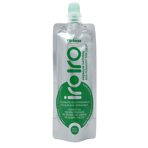 Купить IROIRO Семи-перманентный краситель для волос 110 GREEN Зеленый